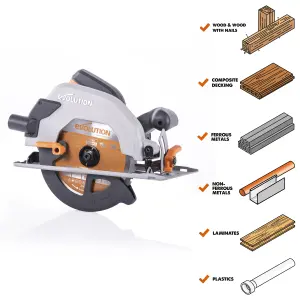 Evolution 1200W 240V 185mm Corded Circular saw R185CCSL240