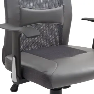 Vinsetto High Back Mesh Office Chair Swivel Chair w/ Headrest Armrests Grey