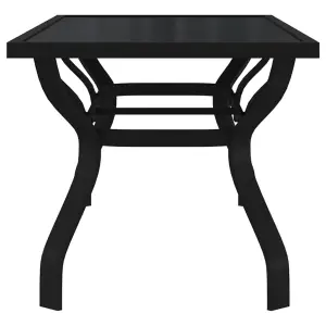 Berkfield Garden Table Black 180x80x70 cm Steel and Glass