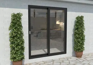 Green & Taylor Black Aluminium External Sliding Doors - LH Sliding / RH Fixed - 1790 x 2090mm (WxH)