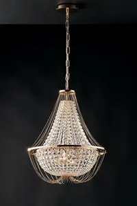 Luminosa Vienna Crystal K9 Chandelier, 45Cm Diameter, Gold, E14