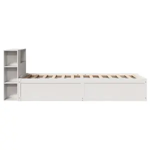 Berkfield Bed Frame without Mattress White 100x200 cm Solid Wood Pine