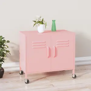 Berkfield Storage Cabinet Pink 60x35x56 cm Steel