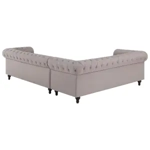 Right-Hand Corner Sofa CHESTERFIELD Beige Fabric Right Hand