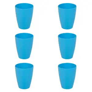 URBNLIVING 10cm Height Blue 6 Small Plastic Drinking Cups 330ml