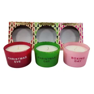 Christmas Candle Set Christmas Eve Christmas Day Boxing Day Scented Candles 23H