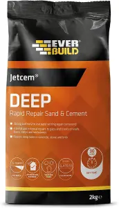 Everbuild Jetcem Deep Rapid Repair Sand and Cement, Grey, 2 kg (Pack Of 3)