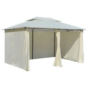 Berkfield Garden Marquee with Curtains 4x3 m White