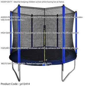 Safe and Fun 8ft Kids Trampoline with Enclosure - 50KG Max Weight Limit