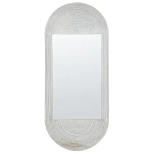 Beliani Mediterranean Wall Mirror BRIANT Wood White