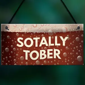 Red Ocean Bar And Pub Signs Novelty 'SOTALLY TOBER' Hanging Man Cave Sign Gifts For Him