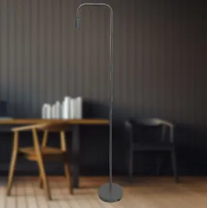 First Choice Lighting Leroy Grey 151cm Exposed Bulb Floor Lamp