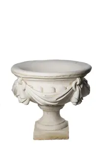 Large White/cream Draped Georgian  Vase Planter Urn