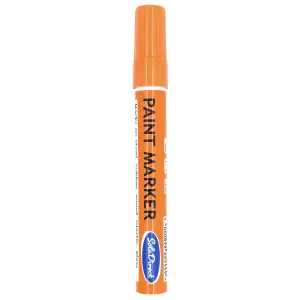 Oil-based Paint Marker Pen Permanent for Tyres Rubber Stone Leather Fabric Plastic Glass (Orange)