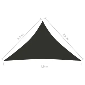 Berkfield Sunshade Sail Oxford Fabric Triangular 3.5x3.5x4.9 m Anthracite