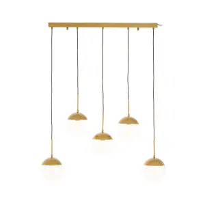 Interiors by Premier Revive Gold Finish Glass Shades Pendant Light