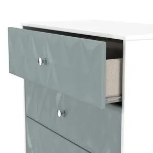 San Jose Ready assembled Duck egg blue & white 4 Drawer Chest (H)1063mm (W)766mm (D)395mm