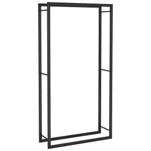 Berkfield Firewood Rack Matt Black 80x28x154 cm Steel