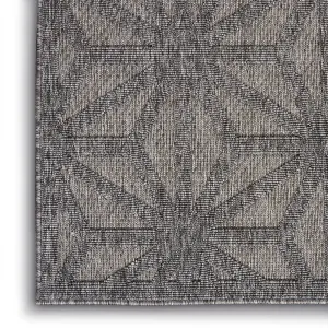 Grey Outdoor Rug, Abstract Optical/ (3D) Stain-Resistant Rug For Patio Decks , Modern Outdoor Area Rug-160cm X 221cm