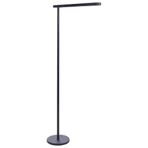 Metal LED Office Floor Lamp Black PERSEUS