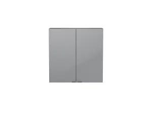 GoodHome Imandra Gloss Grey Double Bathroom Wall cabinet (H)60cm (W)60cm