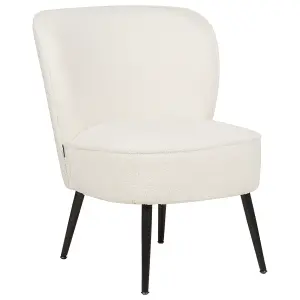 Beliani Modern Armchair VOSS Boucle White