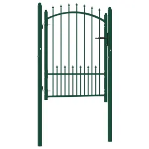 Berkfield Fence Gate with Spikes Steel 100x125 cm Green