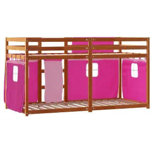 Berkfield Bunk Bed without Mattress Pink 90x190 cm Single Solid Wood Pine