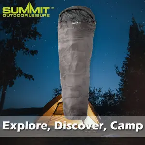 Mummy Sleeping Bag - Single Stylish, Warm, Easy To Pack Camp Bag  Grey Mummy