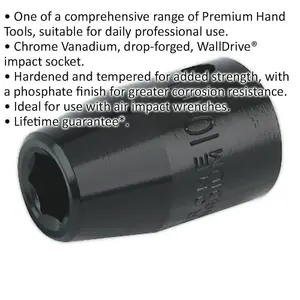 High-Quality 10mm Forged Impact Socket - 1/2 Inch Drive for Air Wrenches