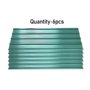 115cm L Set of 6 Steel Corrugated Panels in Green