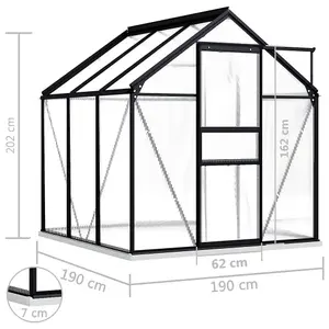 Berkfield Greenhouse with Base Frame Anthracite Aluminium 3.61 m2