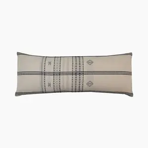 Siyali B&W Long Cotton Cushion - Cotton - L35 x W75 x H1 cm - Black