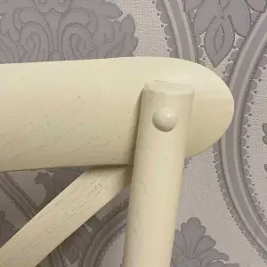 French Cross Back Dining Chair - L46 x W49 x H88 cm - Antique Cream