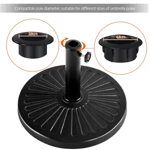 Yaheetech Black 10kg Resin Patio Market Umbrella Base