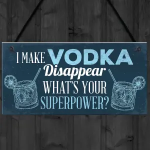 Red Ocean Novelty Funny Make Vodka Disappear Gift Man Cave Home Bar Hanging Wall Plaque Pub Sign Gift