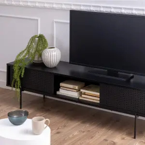 Angus Wide TV Unit in Ash Black