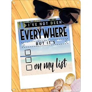 Grindstore Ive Not Been Everywhere But Its On My List Tin Sign Blue (One Size)