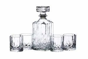 BarCraft Cut Glass Decanter Set