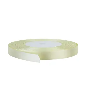 15mm Ivory Double Sided Satin Polyester Ribbon Roll, 25 metres