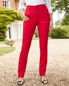 Cotton Traders Women's Boldly-Go Tapered Leg Trousers In Red - Size 10