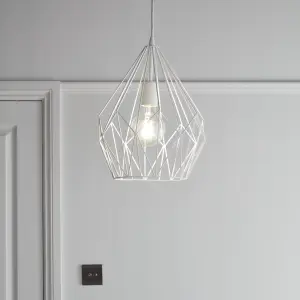 GoodHome Phobeto Matt White Pendant ceiling light, (Dia)310mm