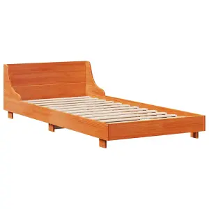 Berkfield Bed Frame without Mattress Wax Brown 90x190 cm Single Solid Wood Pine