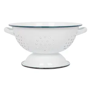 Argon Tableware White Enamel Colander - 23.5cm