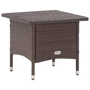 Berkfield Tea Table Brown 50x50x47 cm Poly Rattan