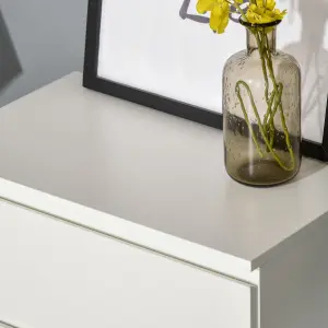 HOMCOM 4 Drawer Cabinet Storage Cupboard Sideboard Organiser Living Room White