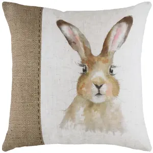 Evans Lichfield Hessian Hare Hare Rectangular Feather Rich Cushion