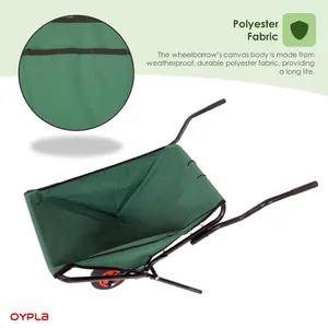 Oypla Lightweight Folding Garden Wheelbarrow Foldable Wheel Barrow