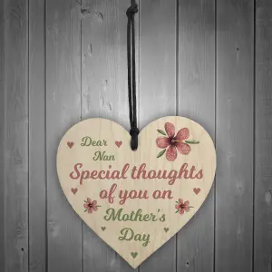 Red Ocean Nan Mothers Day Gift Wooden Heart Plaque Keepsake Mother's Day Gift For Nan