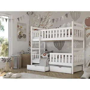 Tring Single (3') Standard Bunk Bed White Matt